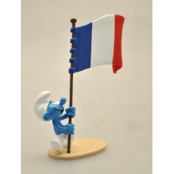 Figurita Pixi Los Pitufos, Pitufo portador de la bandera francesa 6469 (2020)