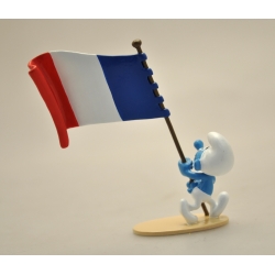 Figurita Pixi Los Pitufos, Pitufo portador de la bandera francesa 6469 (2020)