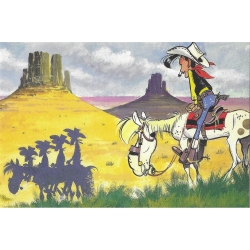 Postcard Lucky Luke: Daltons shadow (15x10cm)