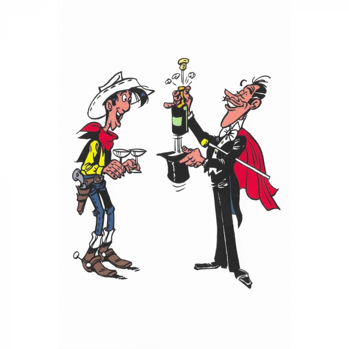 Postal de Lucky Luke: Champagne !! (10x15cm)