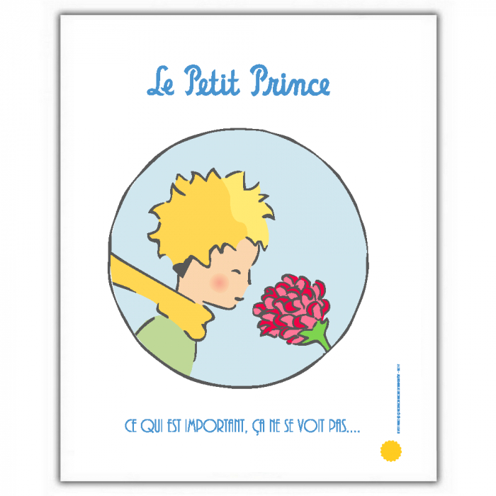 Poster affiche offset Le Petit Prince avec la rose (18x24cm)