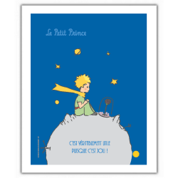 Poster offset The Little Prince looking at her rose (18x24cm)