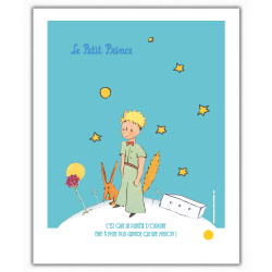 Poster offset The Little Prince with the fox (18x24cm)