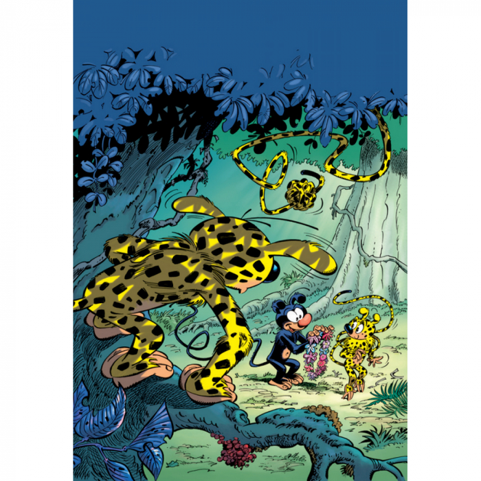 Decorative magnet Marsupilami, Flower necklace (55x79mm)