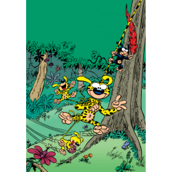 Decorative magnet Marsupilami, Jumping in family (55x79mm)