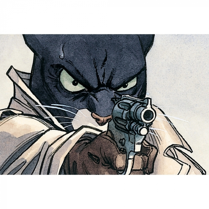 Carte postale de Blacksad, avec le pistolet (15x10cm)