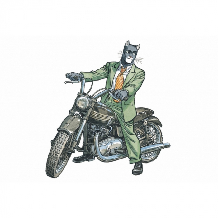 Postcard Blacksad, John on Triumph motorcycle (15x10cm)