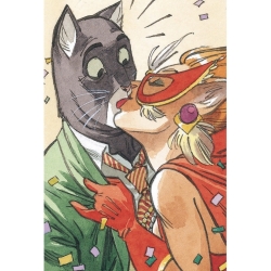 Carte postale de Blacksad, le baiser (10x15cm)