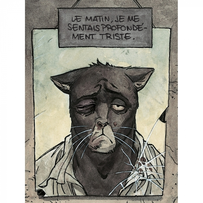 Postal de Blacksad, je me sentais profondément triste (10x15cm)