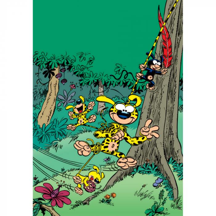 Carte postale Marsupilami, Jeux de famille (10x15cm)