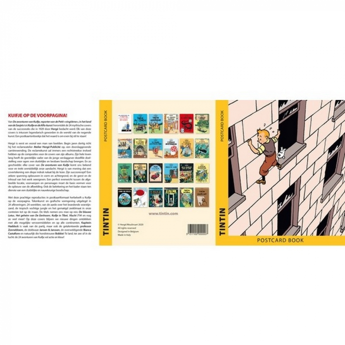 Set of 24 Postcards of The Adventures of Tintin Book Covers 31311 (10x15cm)