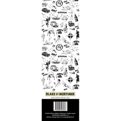Marque-page en papier Blake et Mortimer, Dessins en noir et blanc (25x80mm)