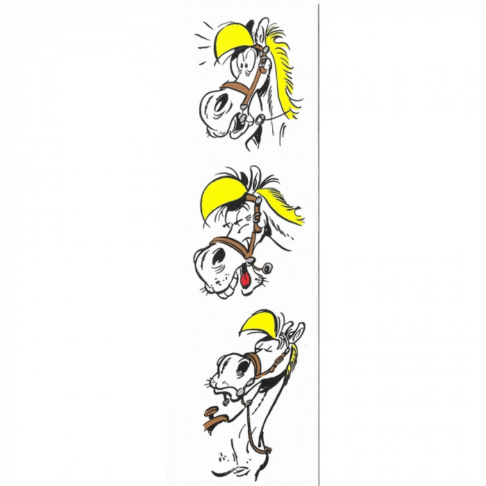 Marque-page en papier Lucky Luke, Portraits de Jolly Jumper (50x170mm)