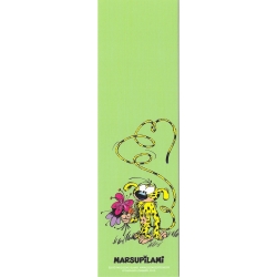 Marque-page en papier Marsupilami, avec une fleur (50x170mm)