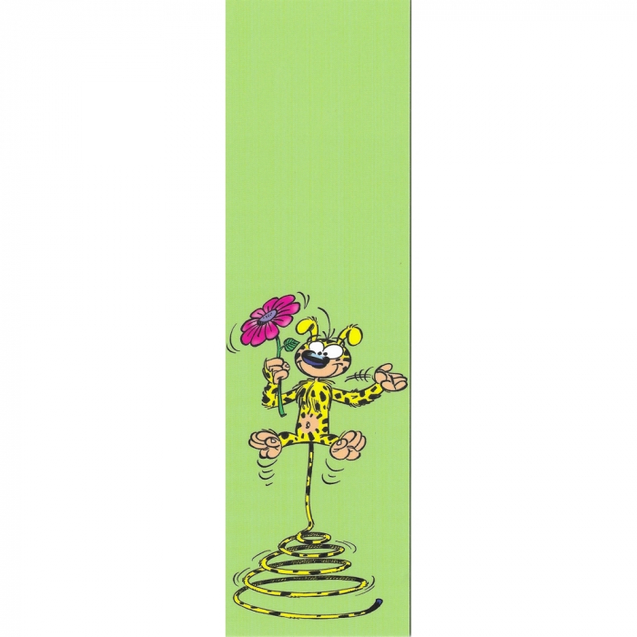 Marque-page en papier Marsupilami, avec une fleur (50x170mm)