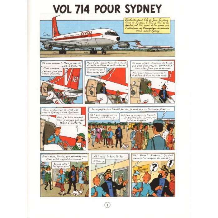 Miniature Tintin Boeing 707 Qantas Vol 714 Pour Sydney - Echelle 1:43