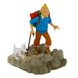 Figurine de collection Moulinsart de Tintin en randonneur avec Milou (2020)