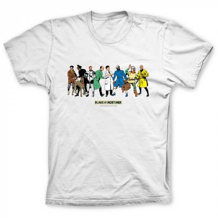 T-shirt 100% coton Blake et Mortimer, les personnages (Blanc)
