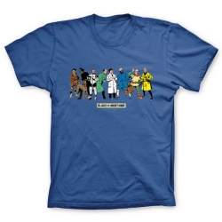 T-shirt 100% coton Blake et Mortimer, les personnages (Bleu)
