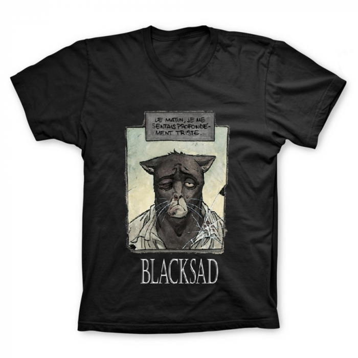 T-shirt 100% coton John Blacksad, le matin... (Noir)