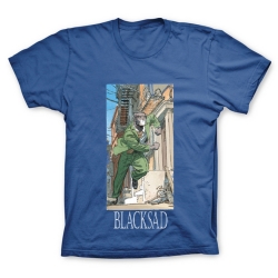 T-shirt 100% coton John Blacksad, la poursuite (Bleu)