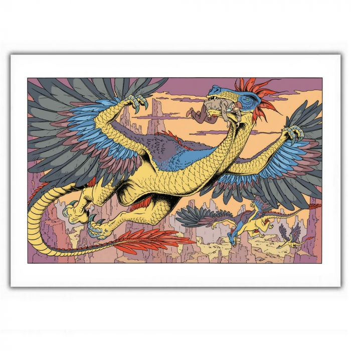 Póster cartel offset Blake y Mortimer con el dragón (35,5x28cm)
