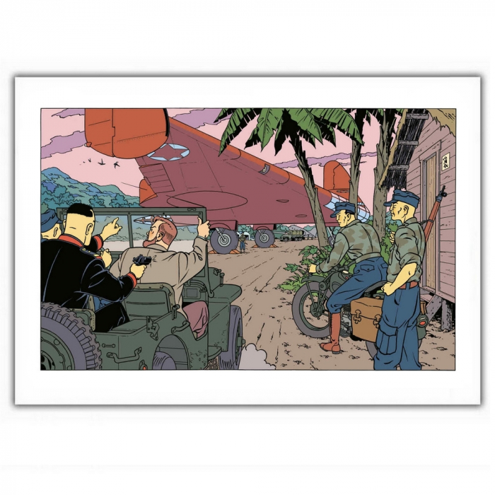 Póster cartel offset Blake y Mortimer, pistola en la espalda (35,5x28cm)