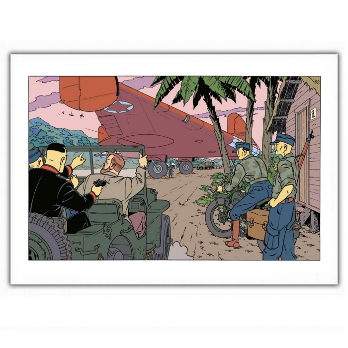 Poster offset Blake and Mortimer, gun in the back (35,5x28cm)