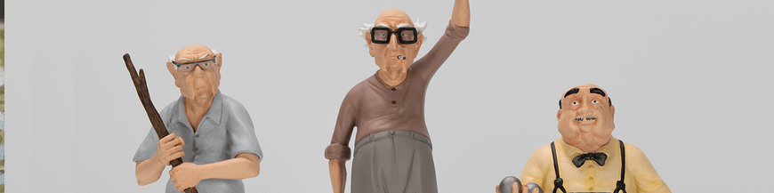 The Old Geezers comics figurines and exclusive items