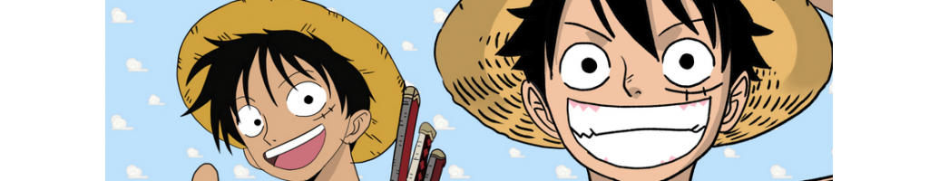 Figuras de manga One Piece y objetos exclusivos.